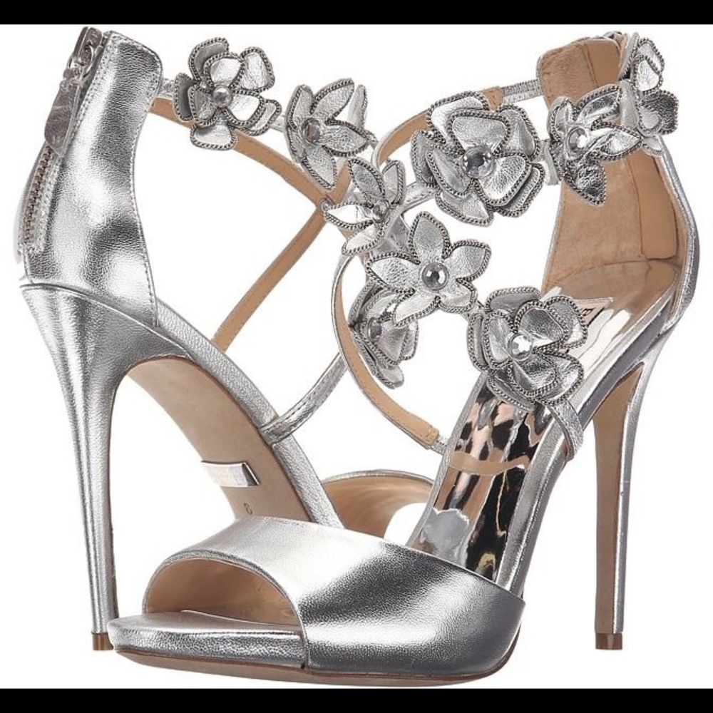 Badgley Mischka floral Langley bride dress heel